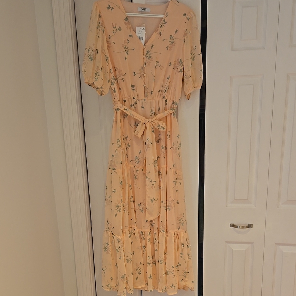 Floral Peach Maxi Dress